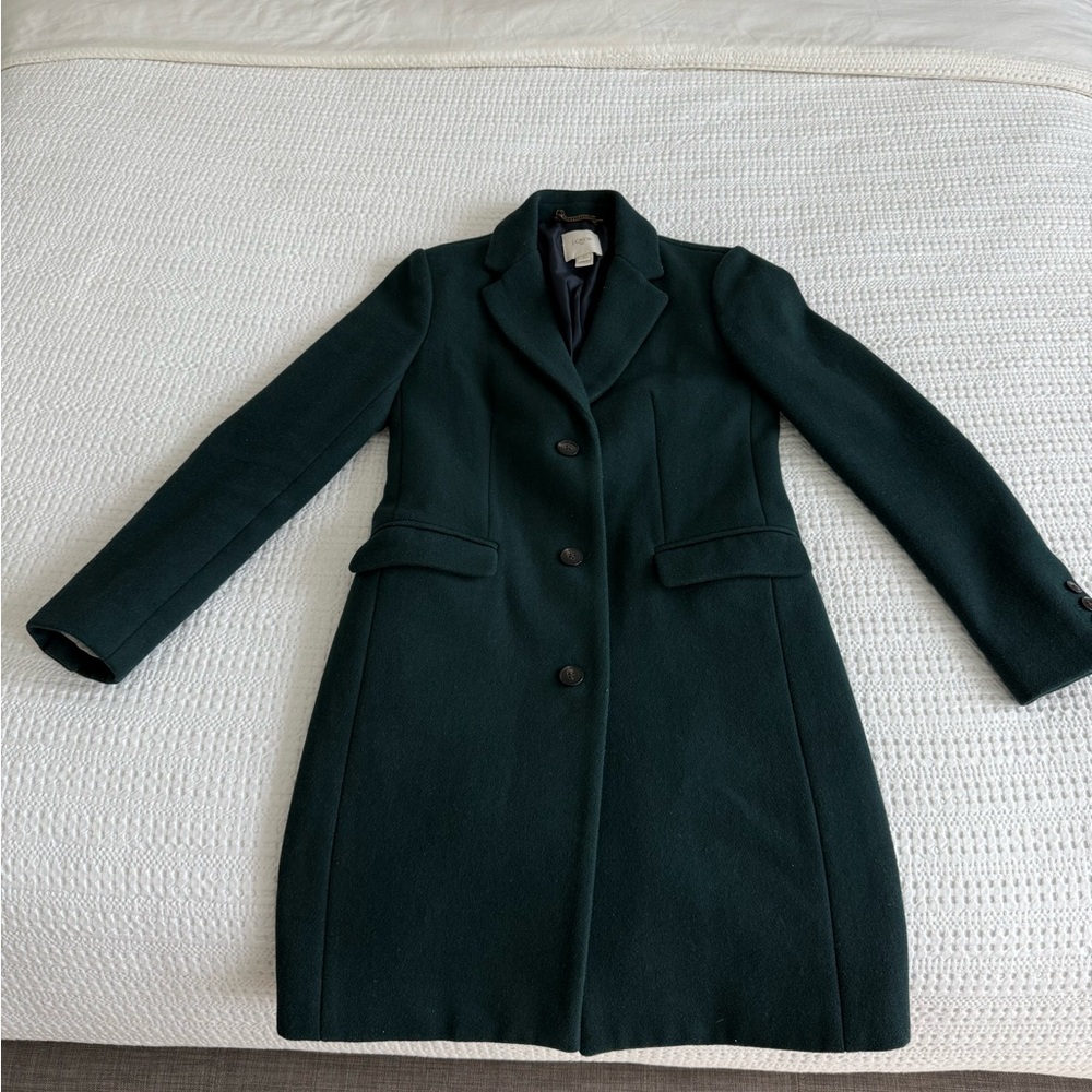 J. Crew Forest Green Wool Coat - Picture 2 of 9